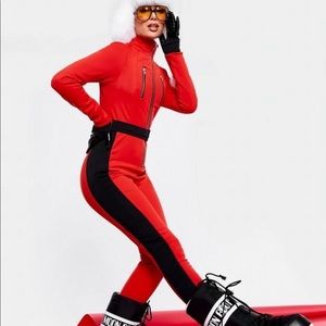 BNWT Missguided Red Slim Fit Ski Snow Suit Size 2